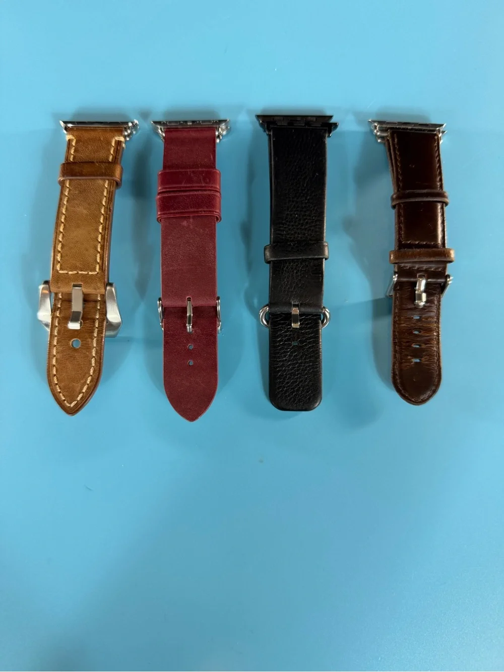 Leather Apple Watch Strap Replacement - Black, Brown, Tan, Burgundy